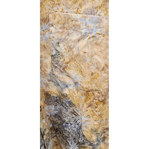 Pete Huntington Bali Hawaiian Button Up Shirt Mens Medium Abstract Floral - Picture 5 of 16